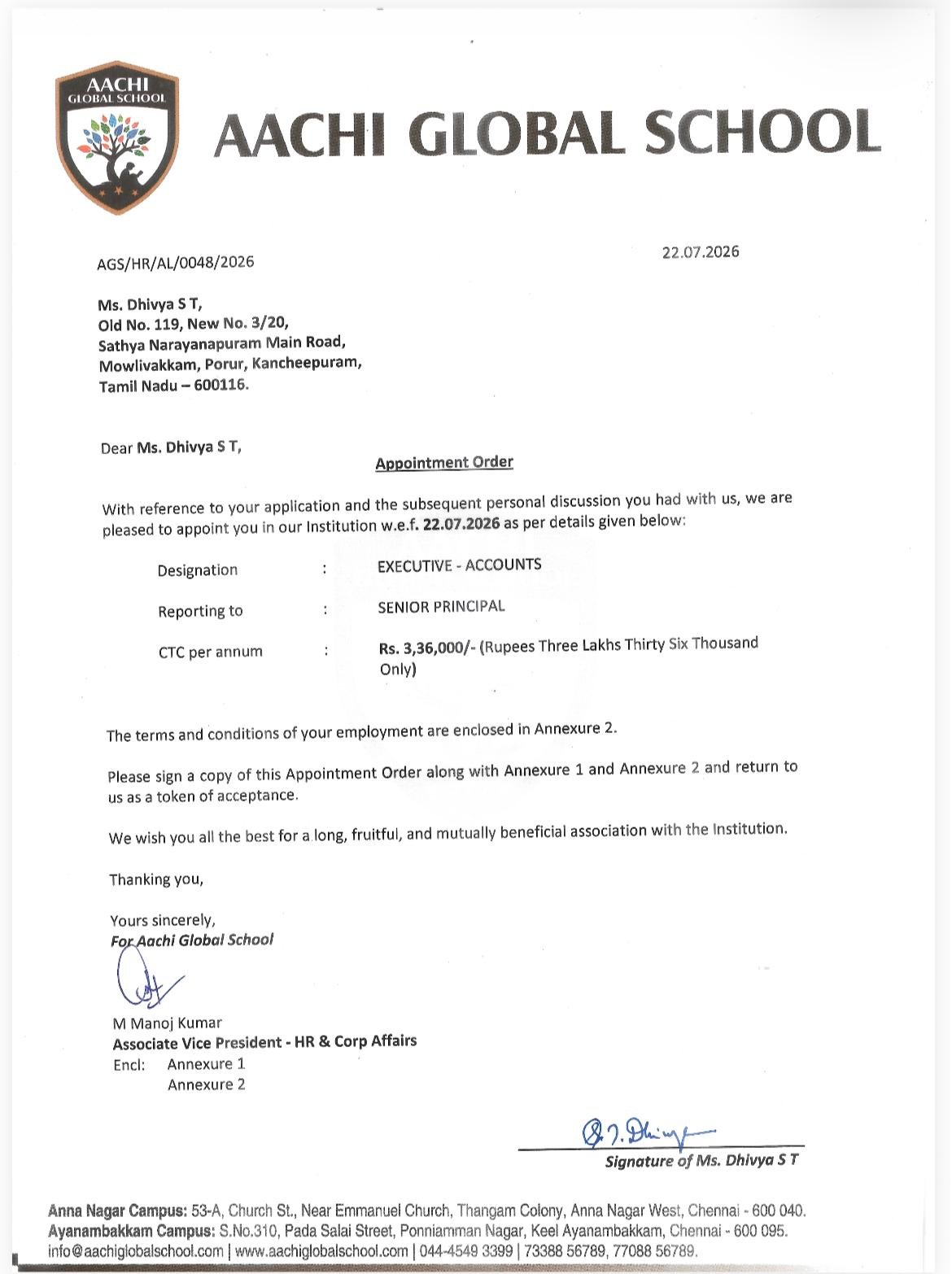Eduvise Student Offer Letter 1